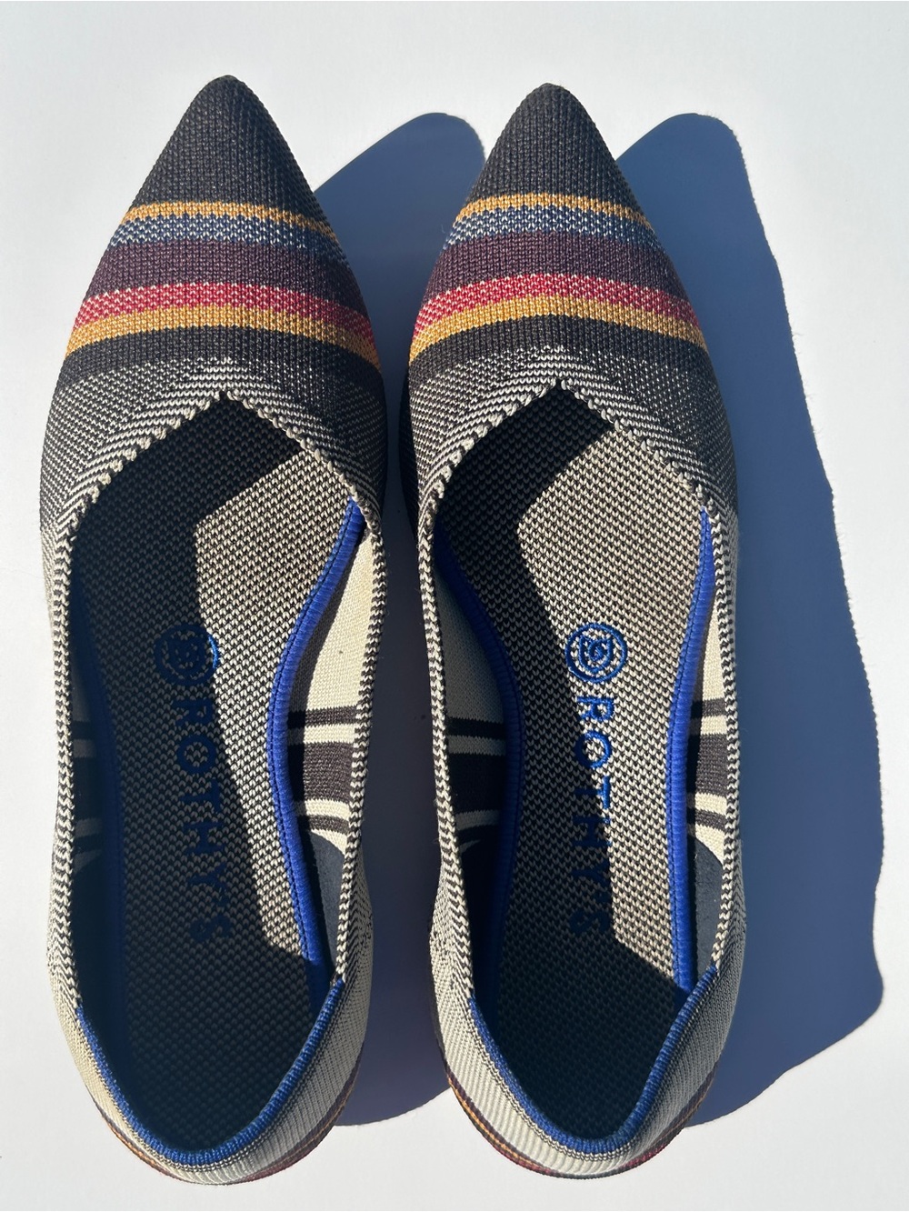 Rothy's The Point Inverted Stripe Retired Shoes 8